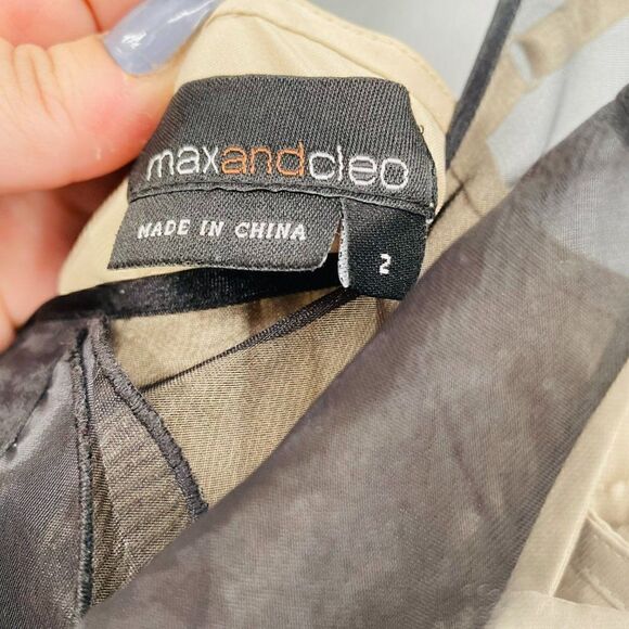 Max and Cleo Size 2 Black & Nude Mesh Sleeveless Cocktail Mini Sheath Dress - Picture 6 of 9